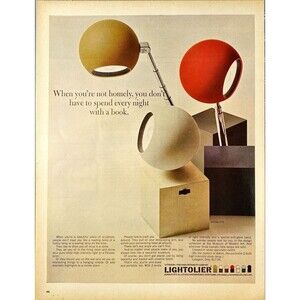 Lightolier "High Intensity Lamps: Seven Decorator Colors" Vintage Print Ad 1966